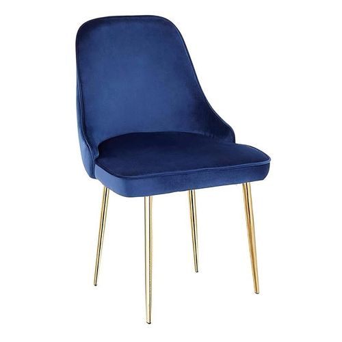 Velvet Fabric Dining Chair - Blue