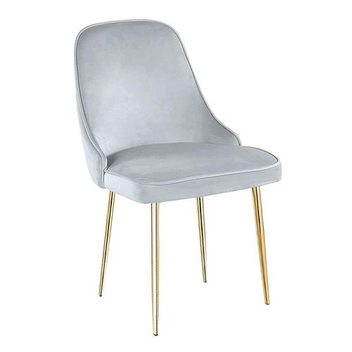 Velvet Fabric Dining Chair - Light Grey