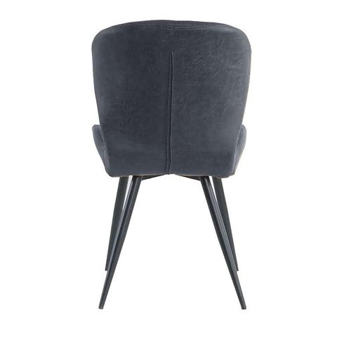Nordic Modern Cafe Microfiber Fabric Dining Chair With Metal Legs - Grey