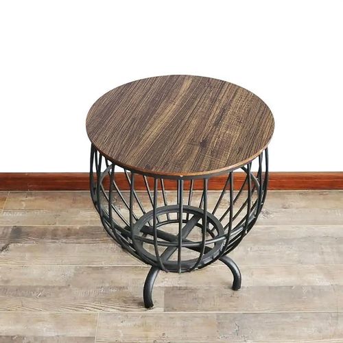 Angela Vintage Pear Shaped Metal Round Coffee Table - Brown