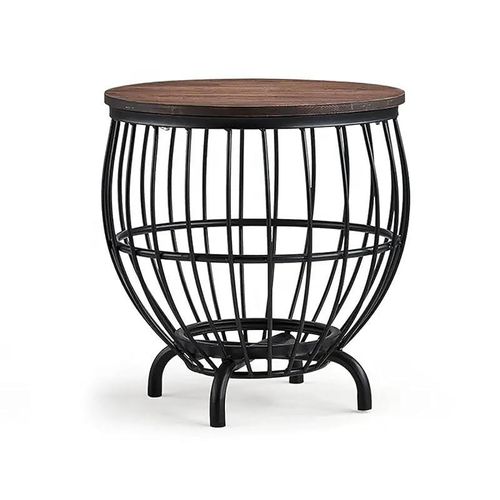 Angela Vintage Pear Shaped Metal Round Coffee Table - Brown
