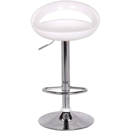 Angela Choice Swivel 360 Rotating Adjustable Bar Stool With Silver Stand - White
