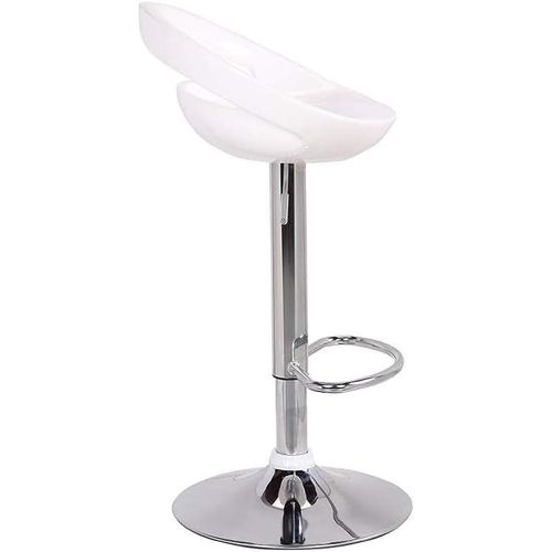 Angela Choice Swivel 360 Rotating Adjustable Bar Stool With Silver Stand - White