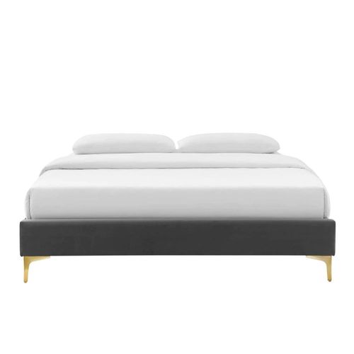 Sutton Velvet 160X200 Queen Bed /Charcoal