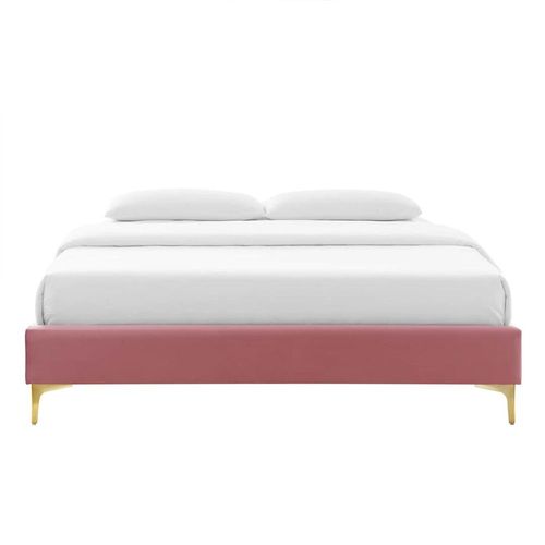 Sutton Velvet 160X200 Queen Bed /Pink