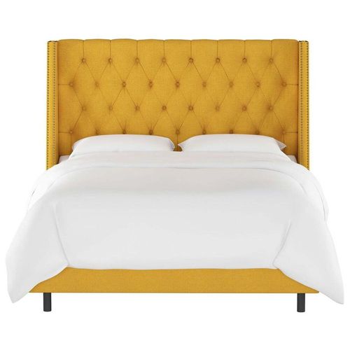 Skyline Wingback 160X200 Queen Bed/Yellow