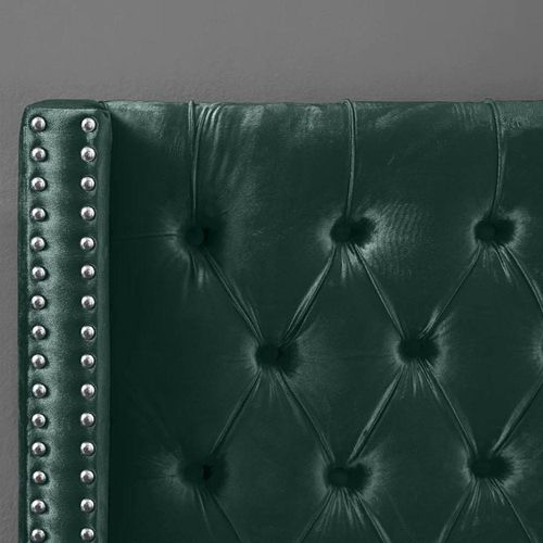 Aiden Velvet 160X200 Queen Bed/Green