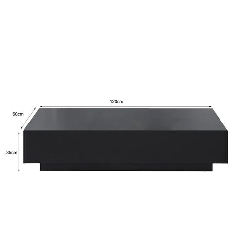 Trinity Modern Coffee Table with 2 Drawers-Black