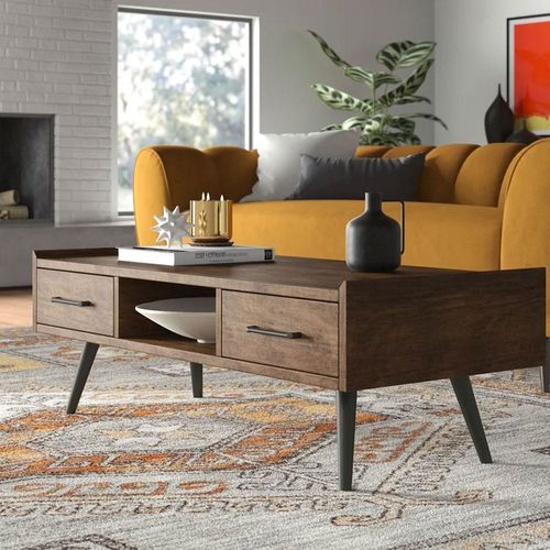 Seawell Coffee Table with Storage-Brown