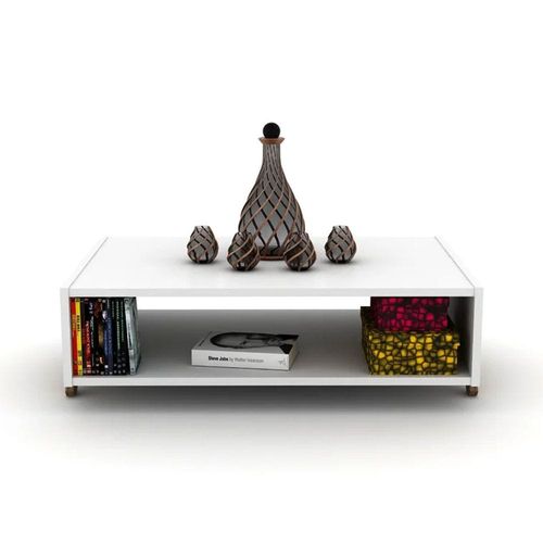 Jaeleah Cross Legs Coffee Table with Storage-White