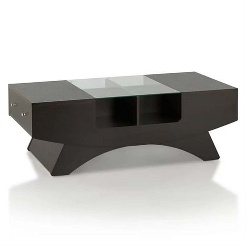 2-drawer Contemporary Coffee Table in Espresso Color