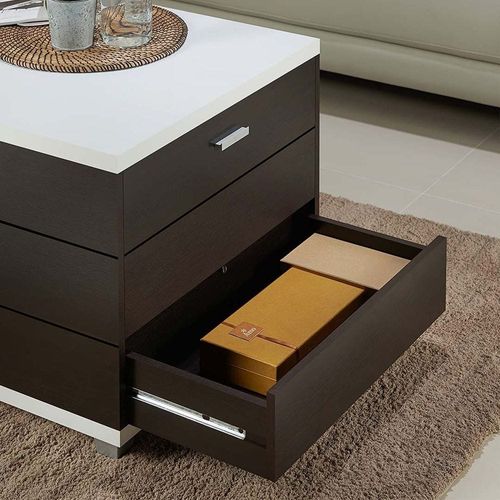 Sorenson Contemporary Two-Tone Coffee Table-White & Expresso