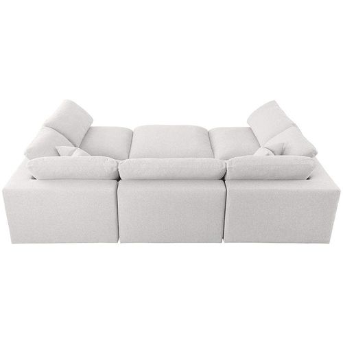 Chelsea Velvet Reversible Modular Corner Sectional with Ottoman-Ivory