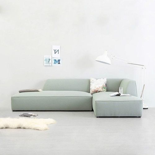 Eliza L-Shaped Fabric Sectional Sofa-Teal