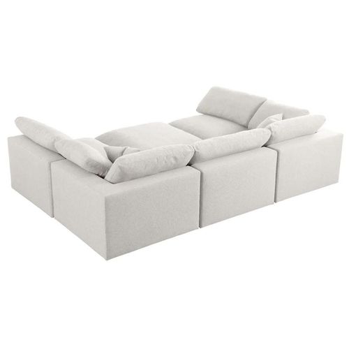 Chelsea Velvet Reversible Modular Corner Sectional with Ottoman Beige