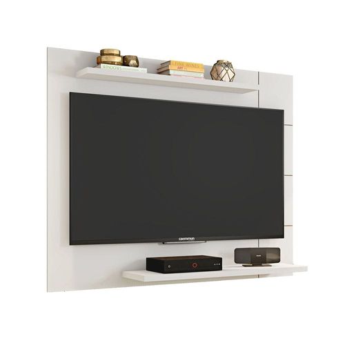 Cross Wall Mounted TV Unit Entertainment Centre Floating Panel Wood Effect-White