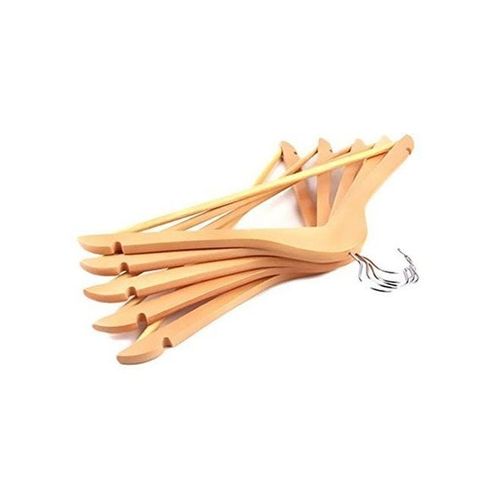 6-Piece Pistily Natural Wooden Cloth Hanger For Suits Beige 40cm