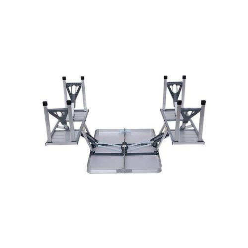 4-Seat Outdoor Portable Picnic Table Silver
