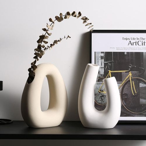 BLISS VIE NORDIC CERAMIC VASE-U - WHITE
