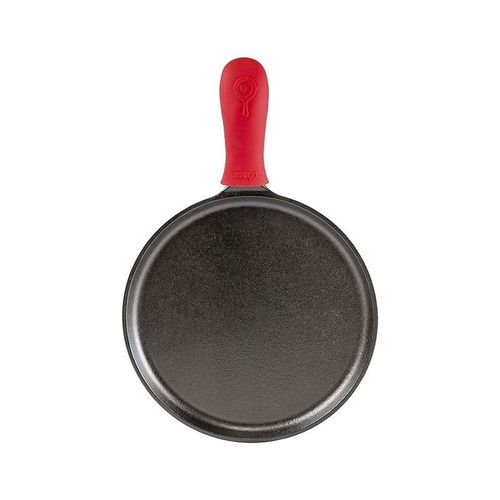 Lodge Cast Iron Griddle And Hot Handle Holder, 10.5" - Black/Red