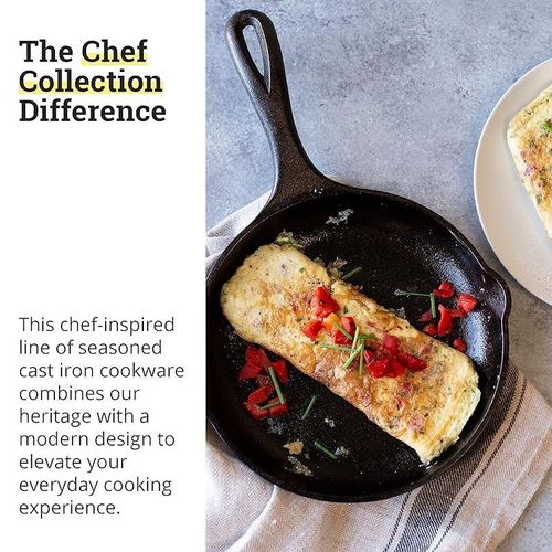 Lodge Chef Collection Cast Iron Skillet 8 Inch - Black 