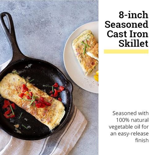 Lodge Chef Collection Cast Iron Skillet 8 Inch - Black 