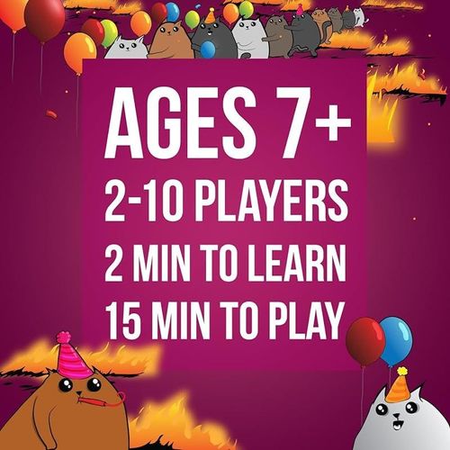 Exploding Kittens Party - A Russian Roulette Card Game - 2-10 Players
