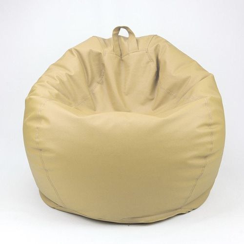 LUXE DECORA Classic Round Faux Leather Bean Bag with Polystyrene Beads Filling (Kids - XS, Beige)