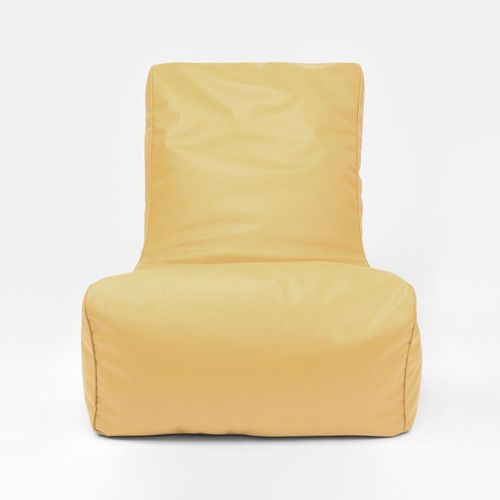 Luxe Decora Sereno Recliner Lounger Faux Leather Bean Bag With Filling (Large) - Beige