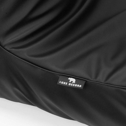 Luxe Decora Sereno Recliner Lounger Faux Leather Bean Bag With Filling (Large) - Black