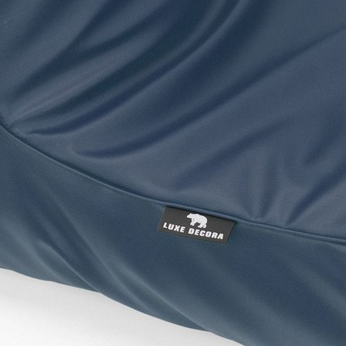 Luxe Decora Sereno Recliner Lounger Faux Leather Bean Bag With Filling (Large) - Navy Blue