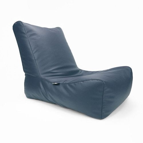 Luxe Decora Sereno Recliner Lounger Faux Leather Bean Bag With Filling (Large) - Navy Blue