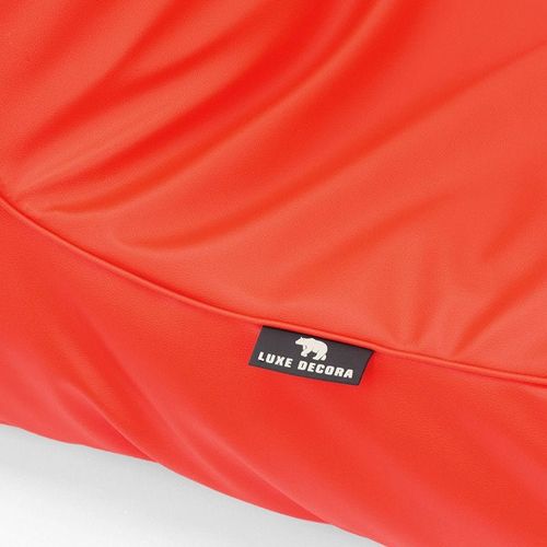 Luxe Decora Sereno Recliner Lounger Faux Leather Bean Bag With Filling (Large) - Red