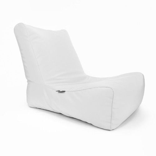 Luxe Decora Sereno Recliner Lounger Faux Leather Bean Bag With Filling (Large) - White