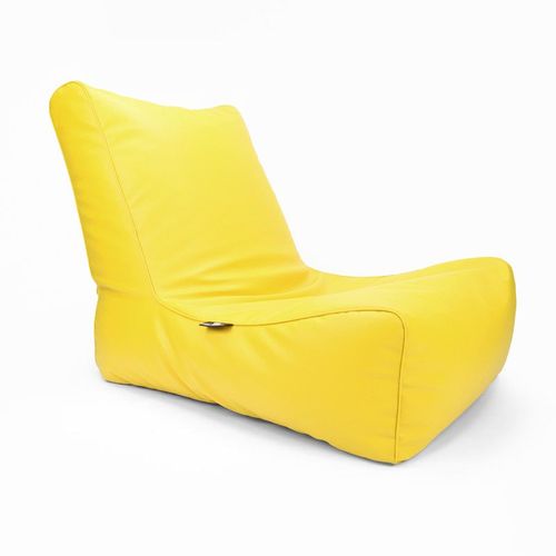 Luxe Decora Sereno Recliner Lounger Faux Leather Bean Bag With Filling (Large) - Yellow