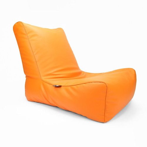 Luxe Decora Sereno Recliner Lounger Faux Leather Bean Bag With Filling (Large) - Orange
