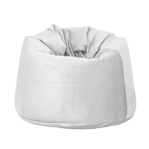 Luxe Decora Premium Suede Velvet Bean Bag With Polystyrene Beads Filling (Medium) - White
