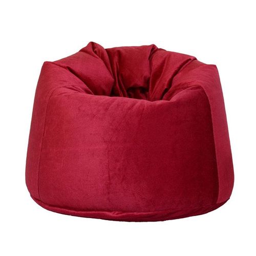 Luxe Decora Premium Suede Velvet Bean Bag With Polystyrene Beads Filling (Large) - Red