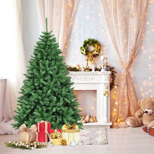 Christmas Tree 5ft Real Pine Needles Artificial Christmas Trees 150CM with 500 Full Branches Tips Xmas Tree for Home and Office,Easy Assembly Metal Stand…