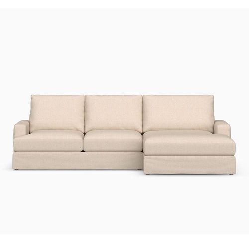 Elys 3 Seater Fabric Corner Sofa -Cream - L121cm x W68cm x H34.5xcm