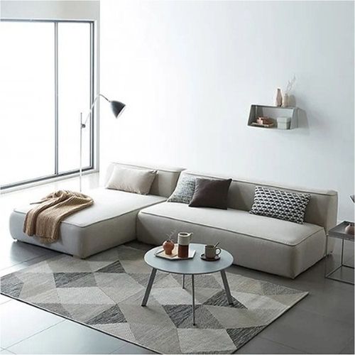 Comfort Max L-Shaped 4 Seater Corner Sofa Velvet Fabric - Light Beige - L290cm x W178cm x H69cm