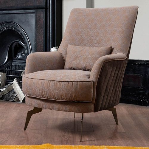 Arcala 3+1+1 Seater sofa  Fabric - Brown - L 220cm x W 70cm x H 85cm