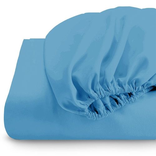 Cotton Home 1pcs fitted sheet Super Soft 90X200+20cm Blue