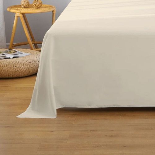 Cotton Home 1pcs Flat Sheet Super Soft 160X220cm Ivory