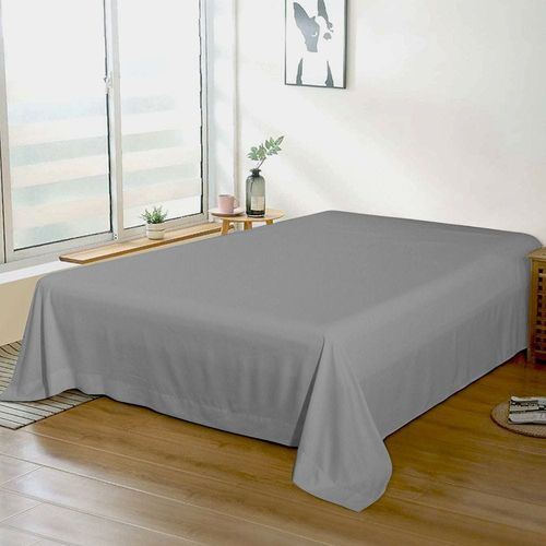 Cotton Home 1pcs Flat Sheet Super Soft 160X220cm Silver