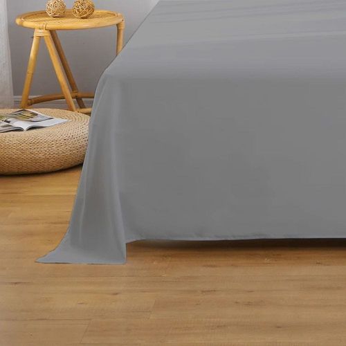 Cotton Home 1pcs Flat Sheet Super Soft 160X220cm Silver