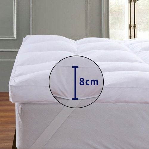  Mattress Topper, 100 x 200 + 8 cm Size, Super Soft White