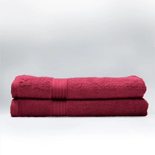  Cotton Home Bath Towel 2pc Set,70x140cm,100%Cotton Burgundy