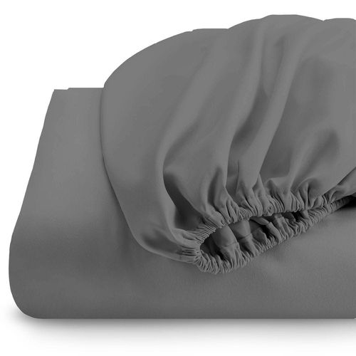 Cotton Home 3 Piece Fitted Sheet Set Super Soft Silver Super King 200x200+30cm with 2 Pillow case