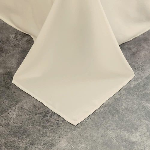 Cotton Home 3 Piece Flat Sheet Set Super Soft Ivory Single Size160X220 cm with 2 Pillow case